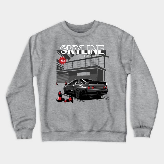 Nissan Skyline R32 Crewneck Sweatshirt by JDMAPEX